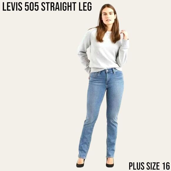 LEVI'S Women's Plus Size Rustic look Straight leg 505 Jeans - Picture 1 of 15